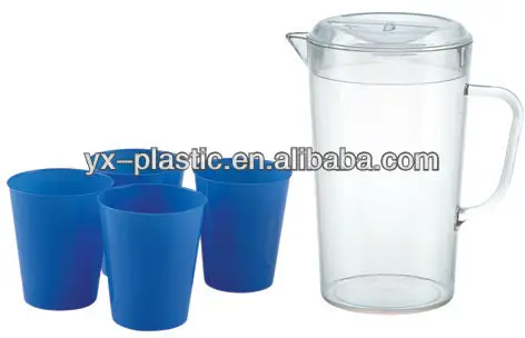 plastic water pitcher glass with lid