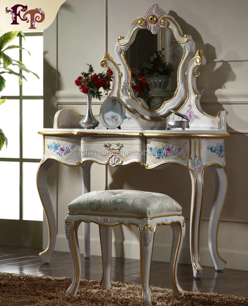 Antique Hand Painted Bedroom Set Dresser Table With Mirror And Chair Filiphs Palladio Home Decorative Wooden Furniture Buy Hand Painted Table And