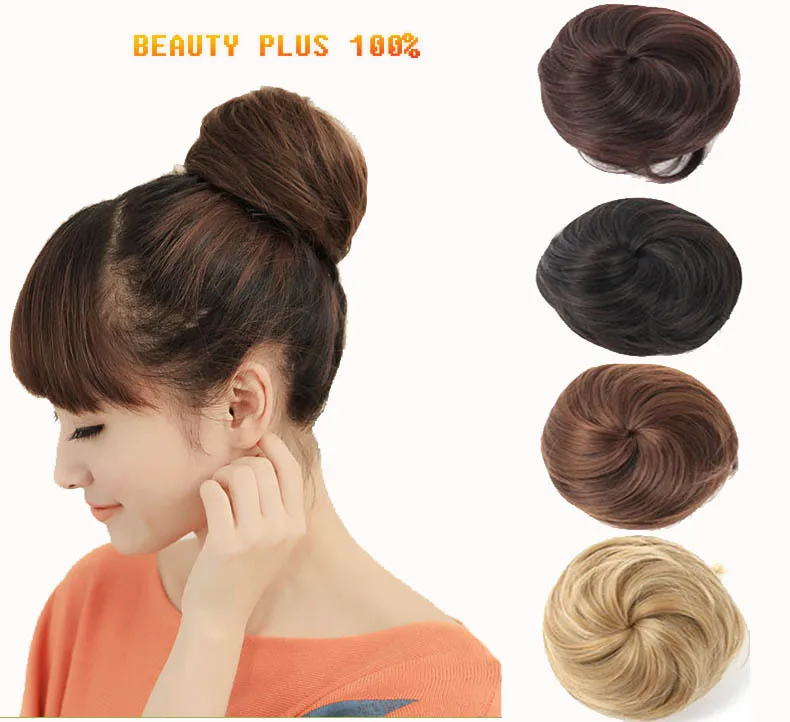 Buy Black Hair Chignon Synthetic Hair Scrunchie Hairpieces 42g
