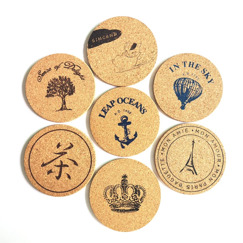 

Bulk cork coasters for drink promotional gifts custom logo cork table mat