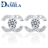 

Hot Selling E21 925 silver stud letter earring for girls by Damila