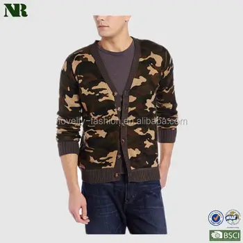 Knitting Patterns Men Forest Camo Cardigan Sweater View
