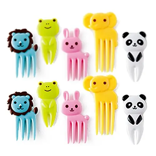 
35-65MM Animal Shaped Plastic Fruit Fork Elephant Food Pick 