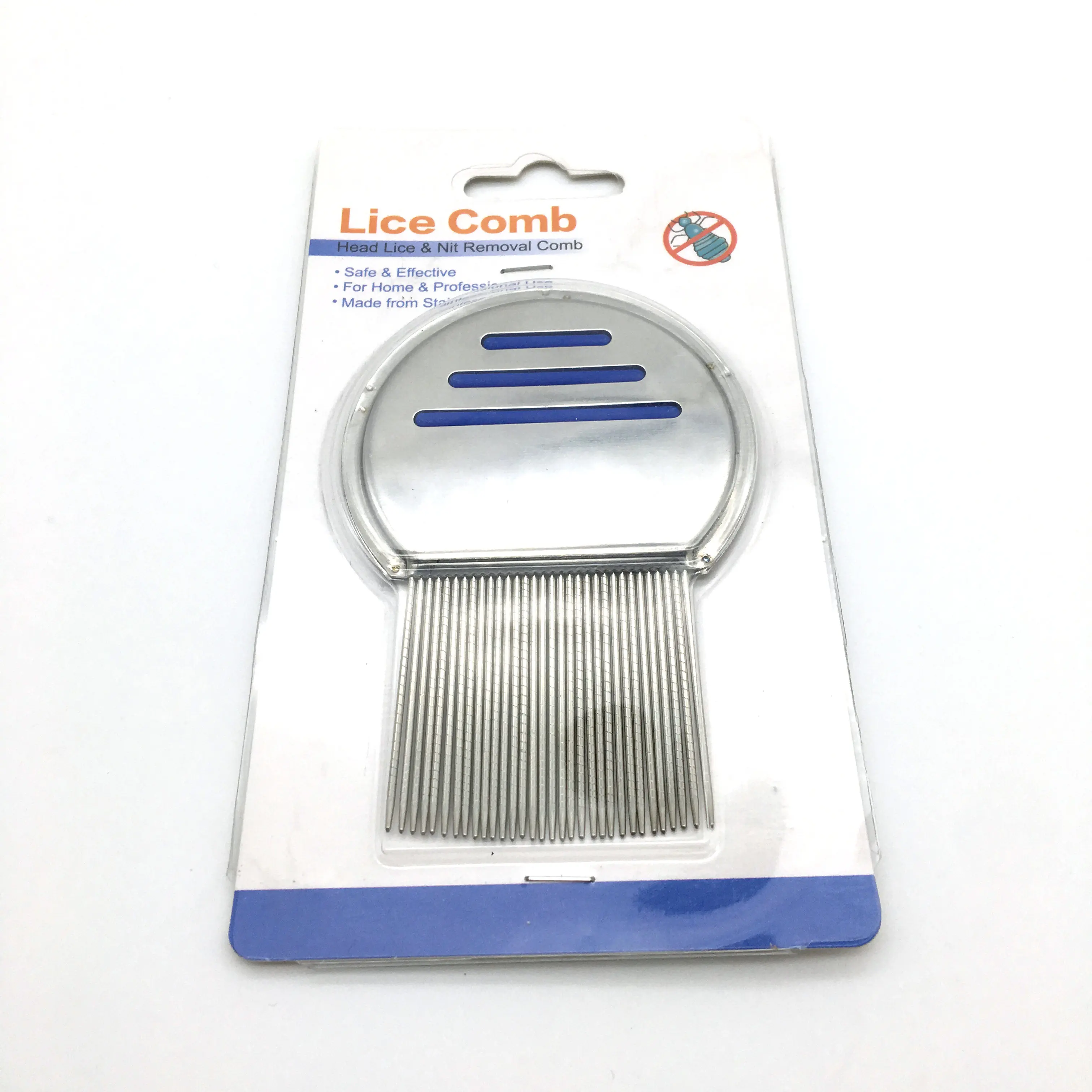 

Stainless Steel Grooved Long Pins Needles Lice Nit Tick Louse Flea Comb For Human Hair Cleaning, Custom color accept