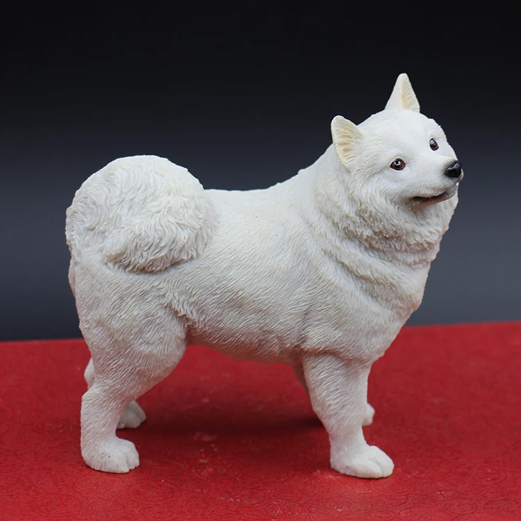 

Hotsale Resin Puppy Statues White Samoyed Dog Animal Sculpture, Picture shown