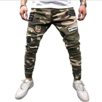 

2019 Vintage elastic army jeans pants men skinny men jeans