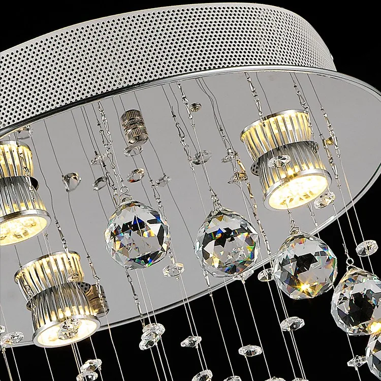 Long Ceiling Plate Contemporary Crystal Chandeliers View