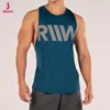 100% polyester gym singlet with mesh panel mens fitness t back tank