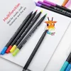 The high quality Fine Point Brush Marker Pens Dual Tip Art Work Colored Brush Pen