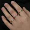 2 3 4 5 6 round cubic zirconia rainbow colorful cz Gold plated engagement band cz eternity ring
