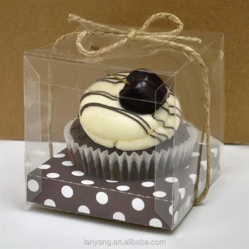 Bomboniere Favor Large Pvc Plastic Wedding Muffin Cake Gift Box 9cm
