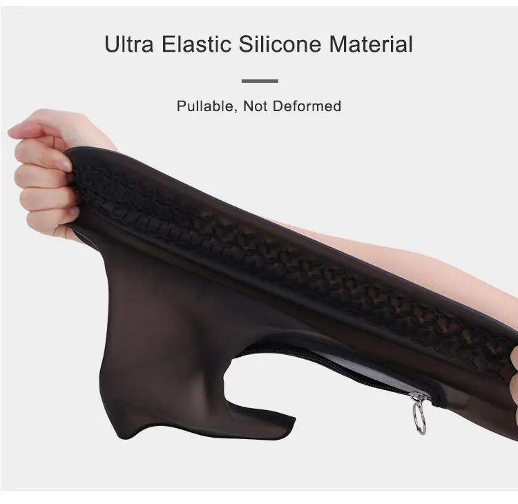 Safety Latex Silicone Rubber Shoe Covers Overshoes With Zipper For