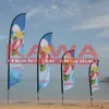 Manufacture outdoor promotional feather teardrop advertising beach flag