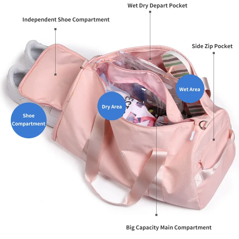 
Customized Luggage Sets Sports Fitness Bag Duffle Gym bags for Women 