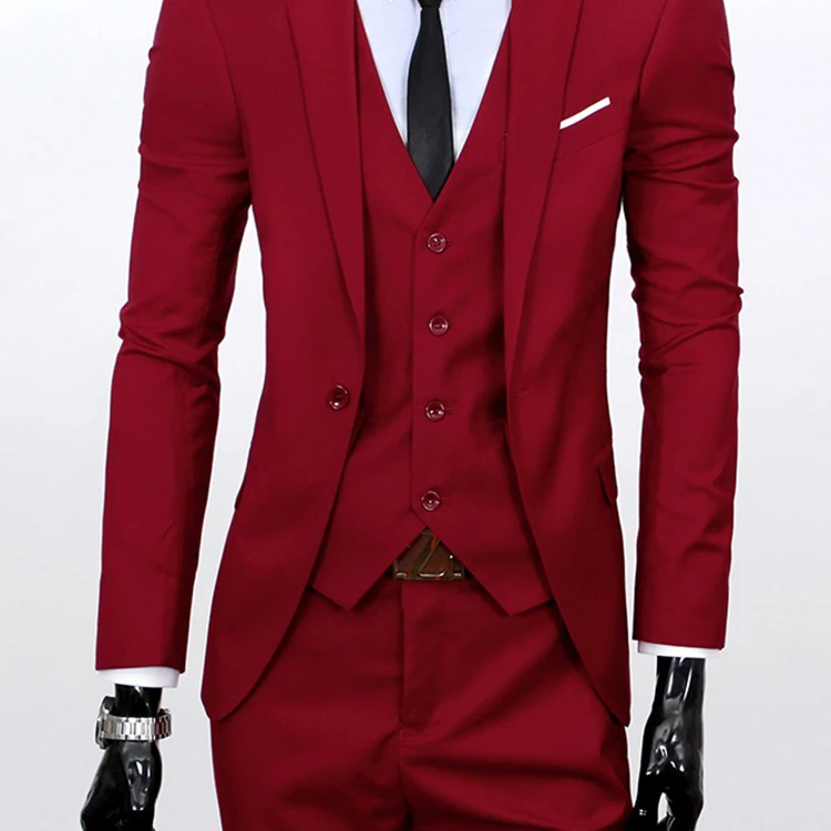 Three-piece formal dress for bridegroom's Wedding Suit in spring, autumn and winter