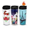 Christmas promotional gift items China supplier color changing double wall plastic cup
