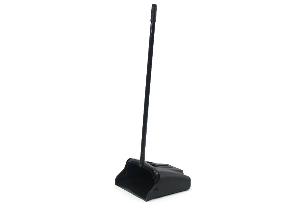Commercial Plastic Lobby Dustpan With Coated Steel Handle Black Buy