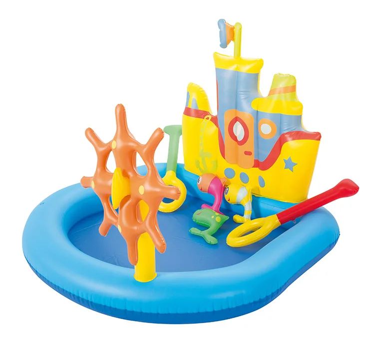 

Bestway 52211 Outdoor Activity Centre Tug Boat Inflatable Kids Paddling Pool, As picture