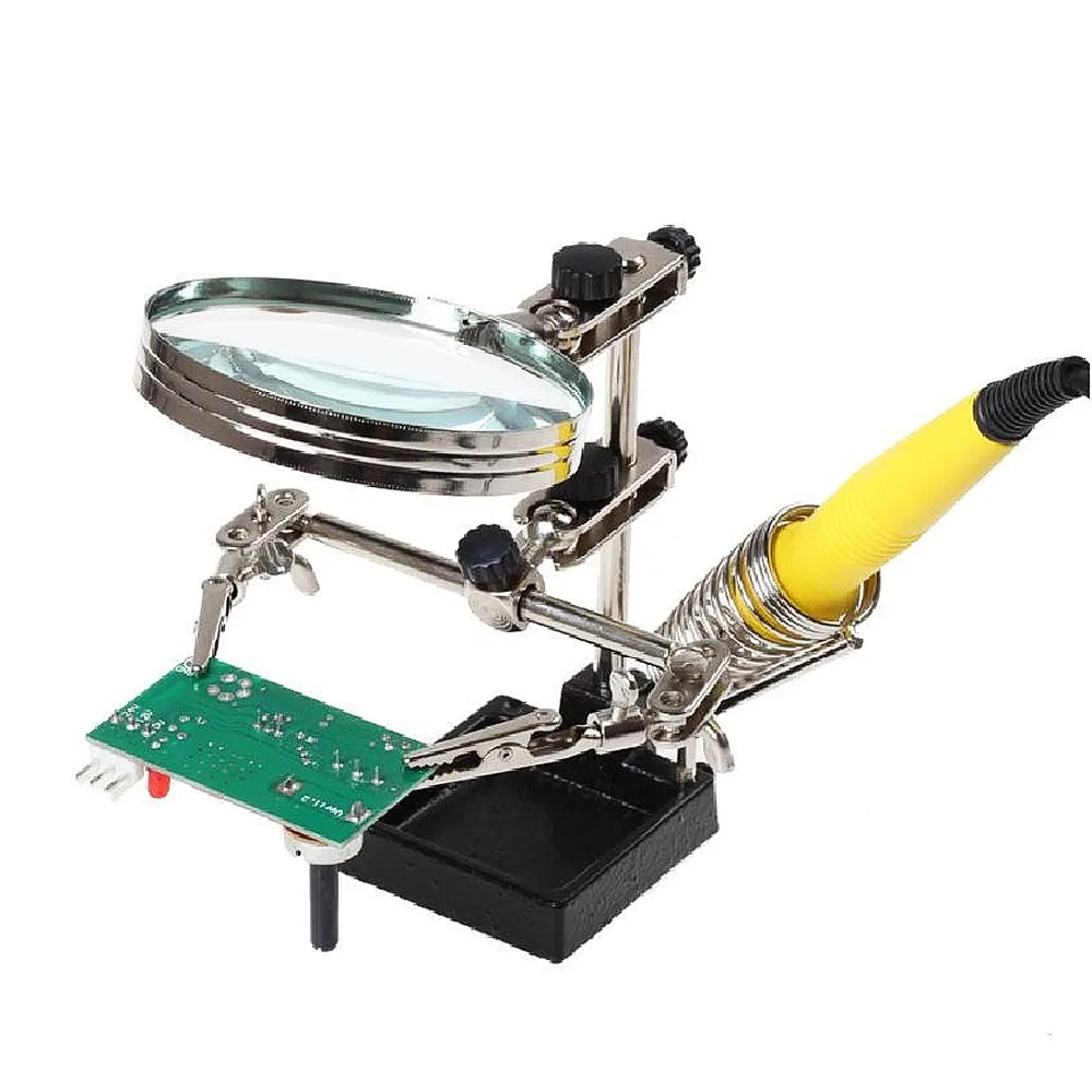 Third Hand Soldering Station with Magnifying Glass 3x
