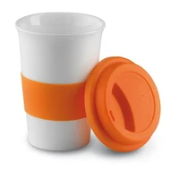 

350ml ceramic coffee mug with silicone cup and silicone strip