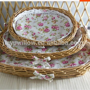 Handmade Oval Dry Fruit Decoration Tray Bread Tray Wicker Food