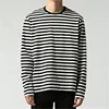 Men Round Neck Custom T shirt Black And White tshirt stripe Wholesale for Long Sleeve T Shirt