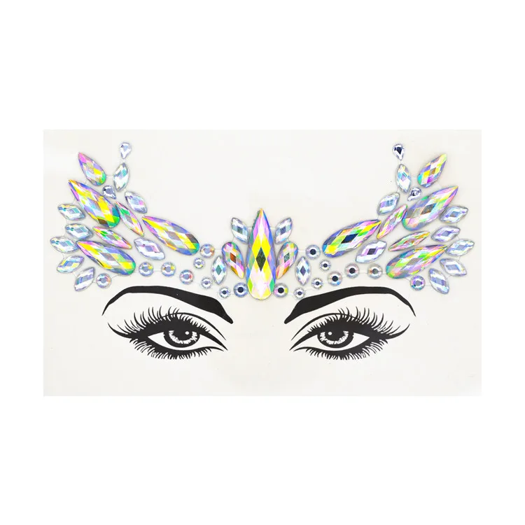 

New designs Wholesale Glitter Face Jewels Crystal Rhinestone Sticker For Party Decoration, Colorful