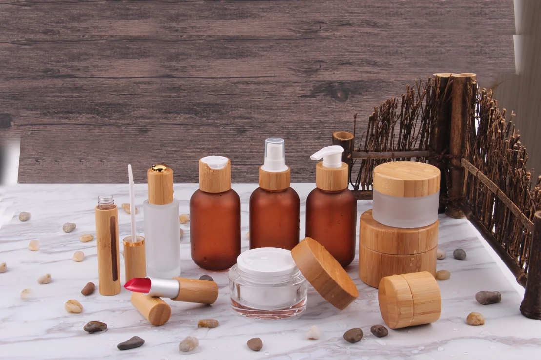 Bamboo Cream Jar Cosmetic Face Cream Wooden Container For Facial Serum