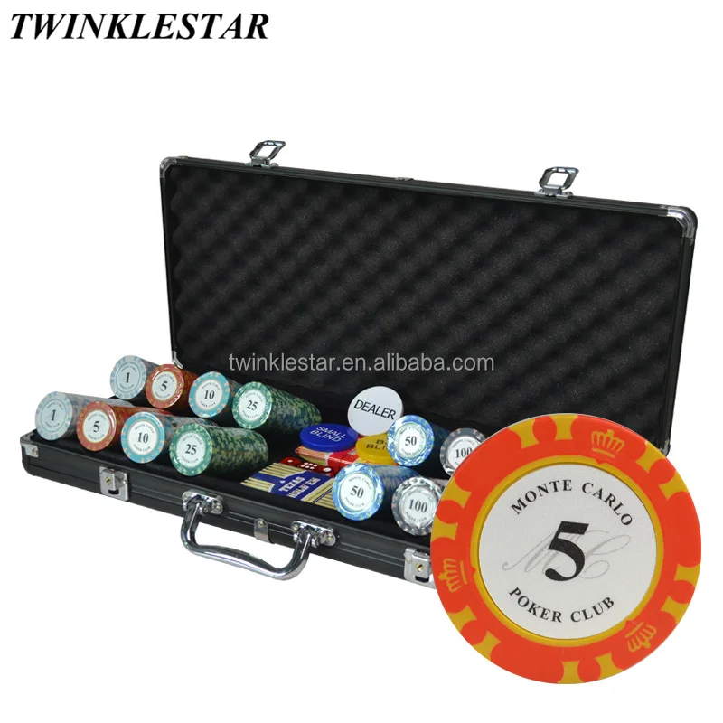 

400 PCS Custom Printed 14g Clay Plastic Poker Chips Gift Set in Silver Aluminium Case