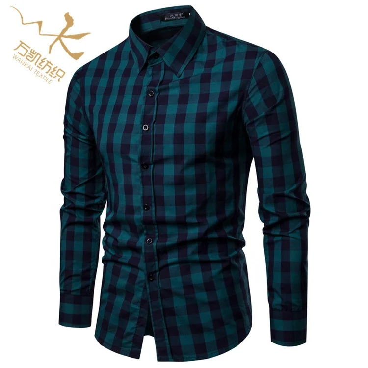 

China factory supply spot goods plaid casual formal camisas para hombre mens check shirts cotton, N/a