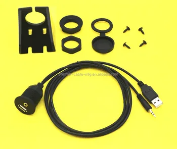Car Dash Flush Mount Usb Port 3 5mm Aux Extension Cable Lead