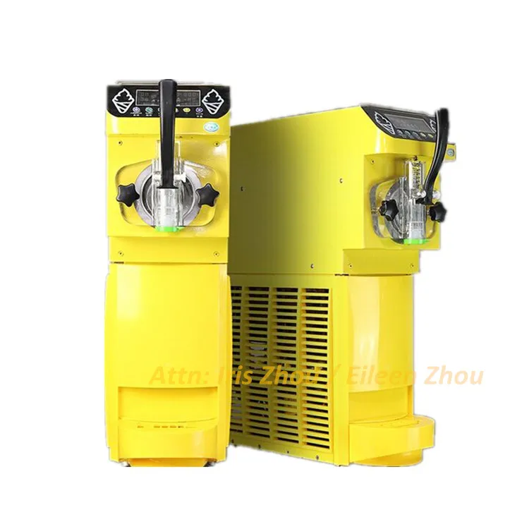 

Mini soft ice cream machine single flavor gelato machine, Yellow/black