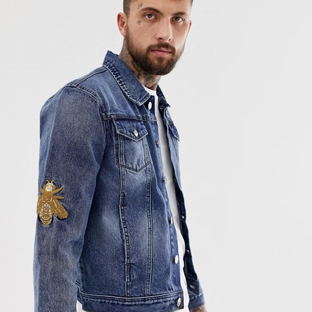 embroidered jean jacket mens