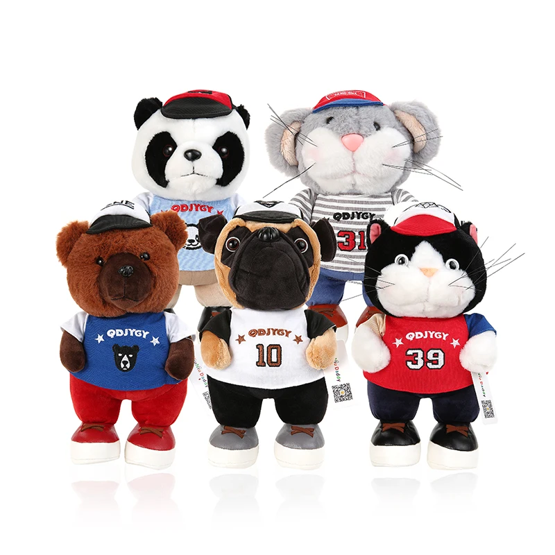 

Free Shipping  Black Teddy Bear Panda Hamster Cat Plush Animal Toy Stuffed Super Soft Fabric Peluches 5 Models Niuniu Daddy