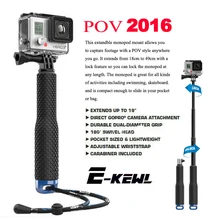 GoPro Monopod Aluminum Pole Stick Telescoping Handheld Monopod with Tripod Mount Adapter for SJ4000 Go Pro Hero 4 Hero 3+ Hero 2