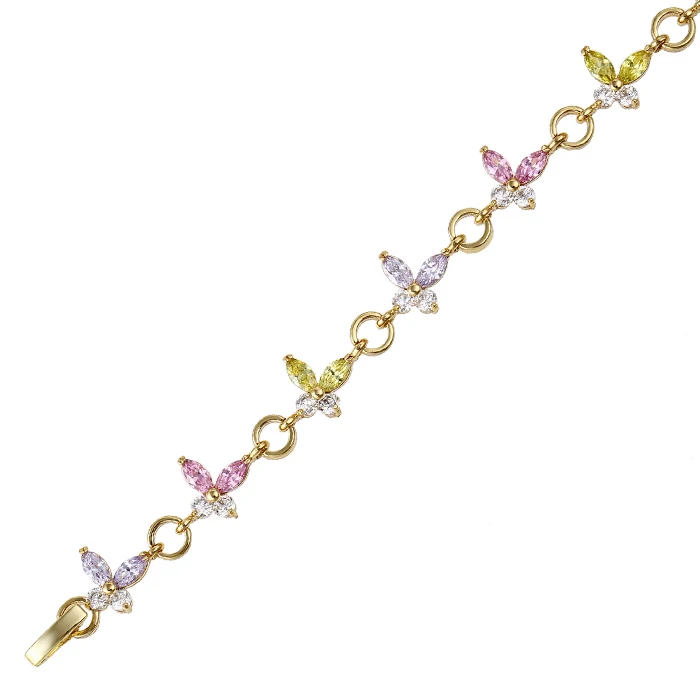 

73451 Xuping new fashion ladies designs colorful stone bracelet jewelry in dubai gold