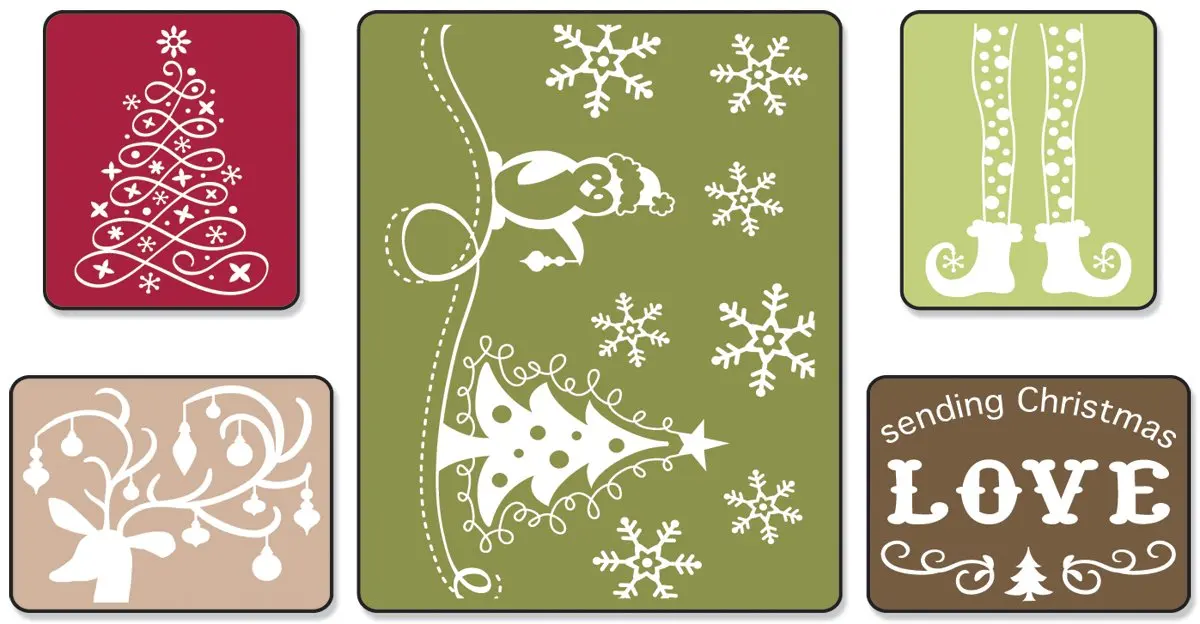 Flourish Dots and Ribbon Set by Rachael Bright Sizzix Textured Impressions Embossing Folders 2-Pack