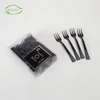 High quality ps pack cutlery set black mini plastic fork disposable