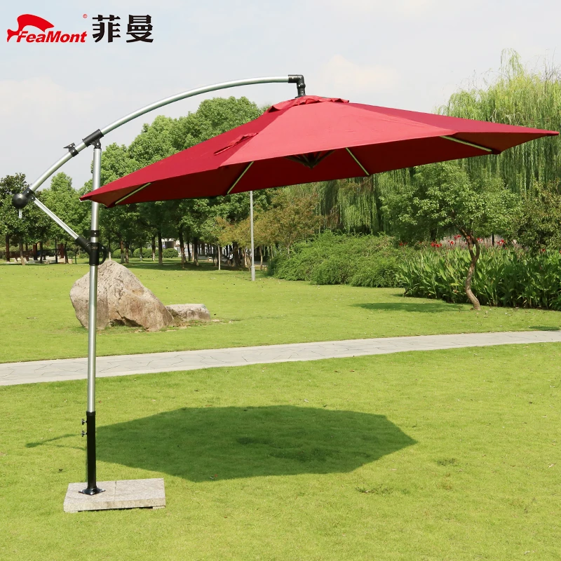 9ft 9ft Aluminum Hanging Offset Patio Outdoor Banana Umbrella Buy Payung Taman Sun Garden Parasol Payung Bannana Payung Product On Alibaba Com