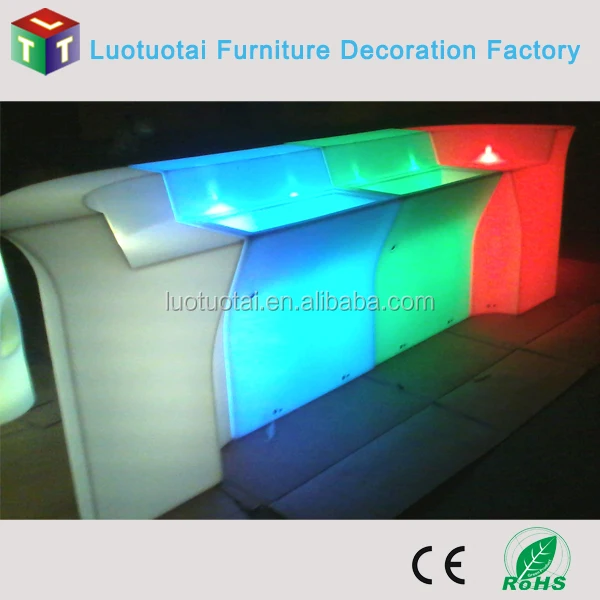 
PE glow illuminated led bar furniture/multicolor change led bar table/led round bar counter 