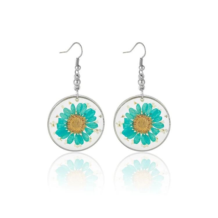 Jewelry Resin Earing Online Shop China Bohemian 2020 Fancy Large Stainless Steel Stud Charm Design Flower Earring