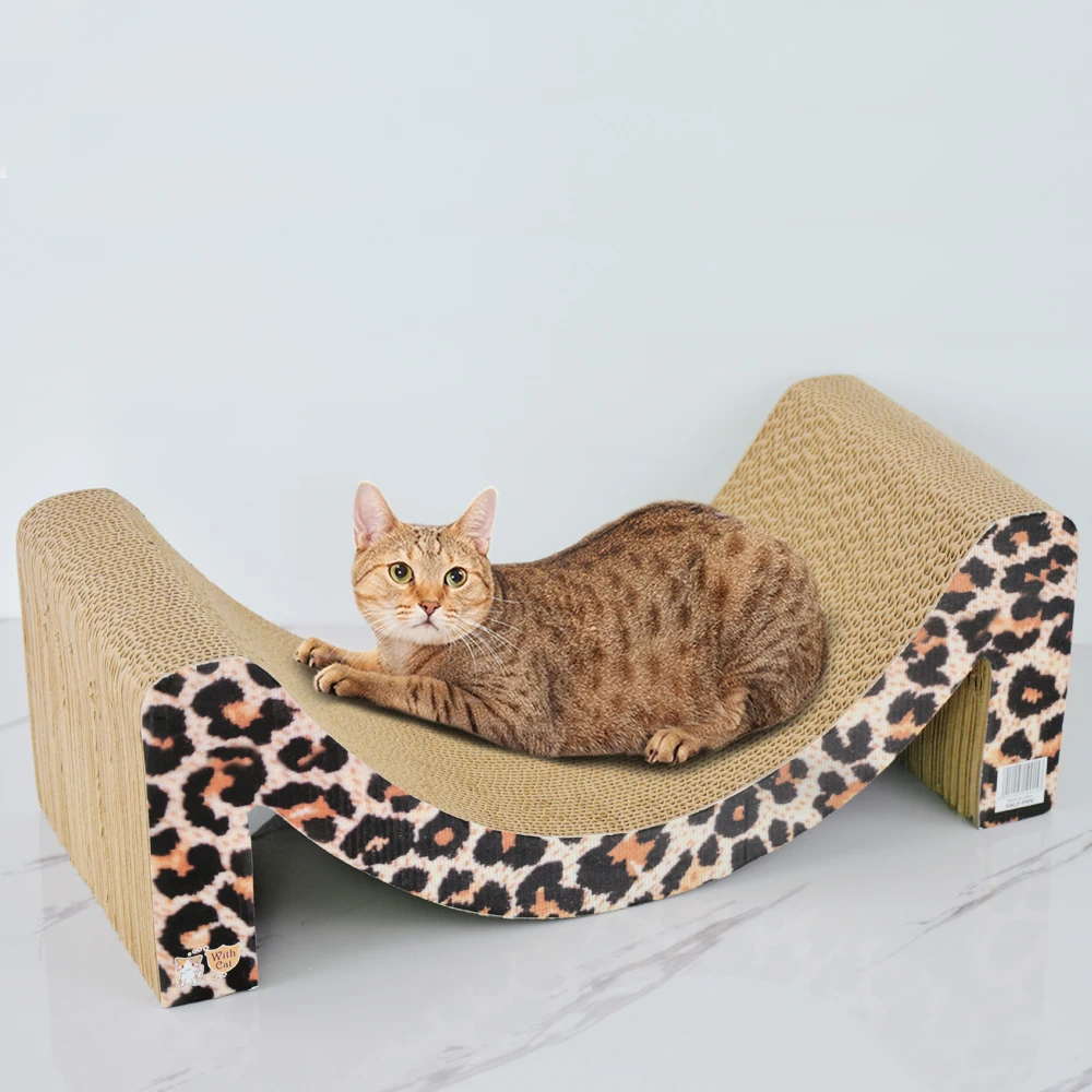 

icle Brand-Korea Leopard Customized Corrugated Paper Catnip Cat Supplier Cardboard Cat Scratcher in Cat Toys-ic-0064-Big M Shape, Craft