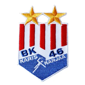 Custom logo machine embroidery patch with iron on backing  buy