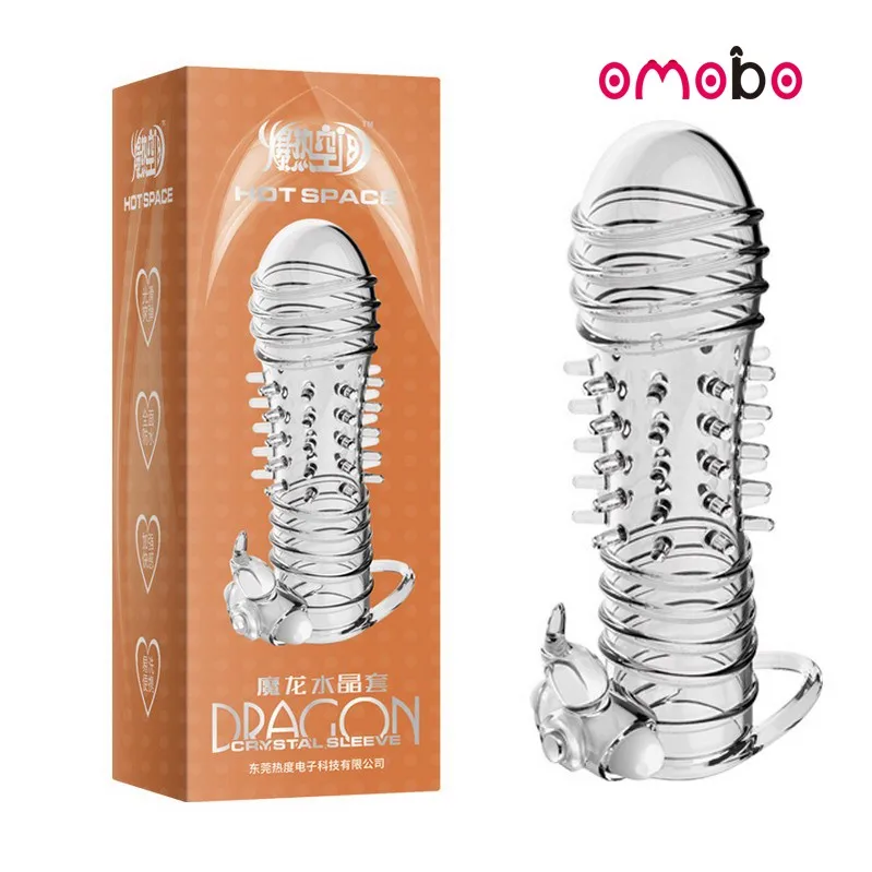 
Vibrating penis sleeve cock ring condom 