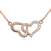 Best statement fashion couple jewelry rose gold stainless steel pendant love heart necklace