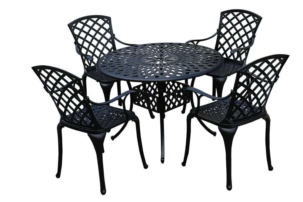 White Antique Heb Wrought Iron Outdoor Garden Chair Patio Furniture Set