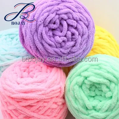 
Factory Wholesale High Quality Chunky Loopy Yarn 100% Polyester Chenille yarn 7mm thickness for Hand Knitting 