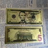Abraham Lincoln 5 dollar Banknote Standard size Art craft Foil Souvenir Banknote