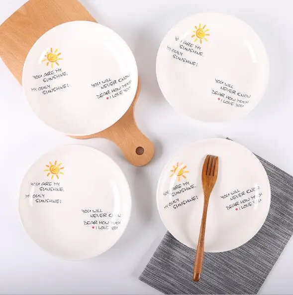 Haonai 12pcs Dubai White Porcelain Dinner Plate Set Buy Dubai