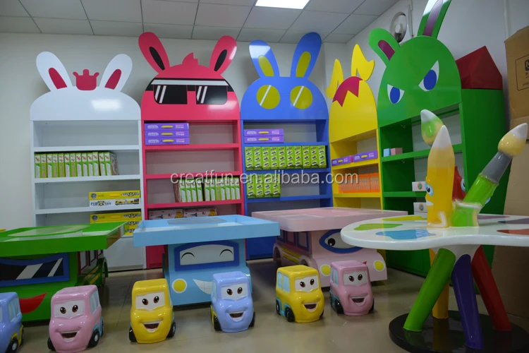 Indoor area high quality wooden display showcase toy storage cabinets for children